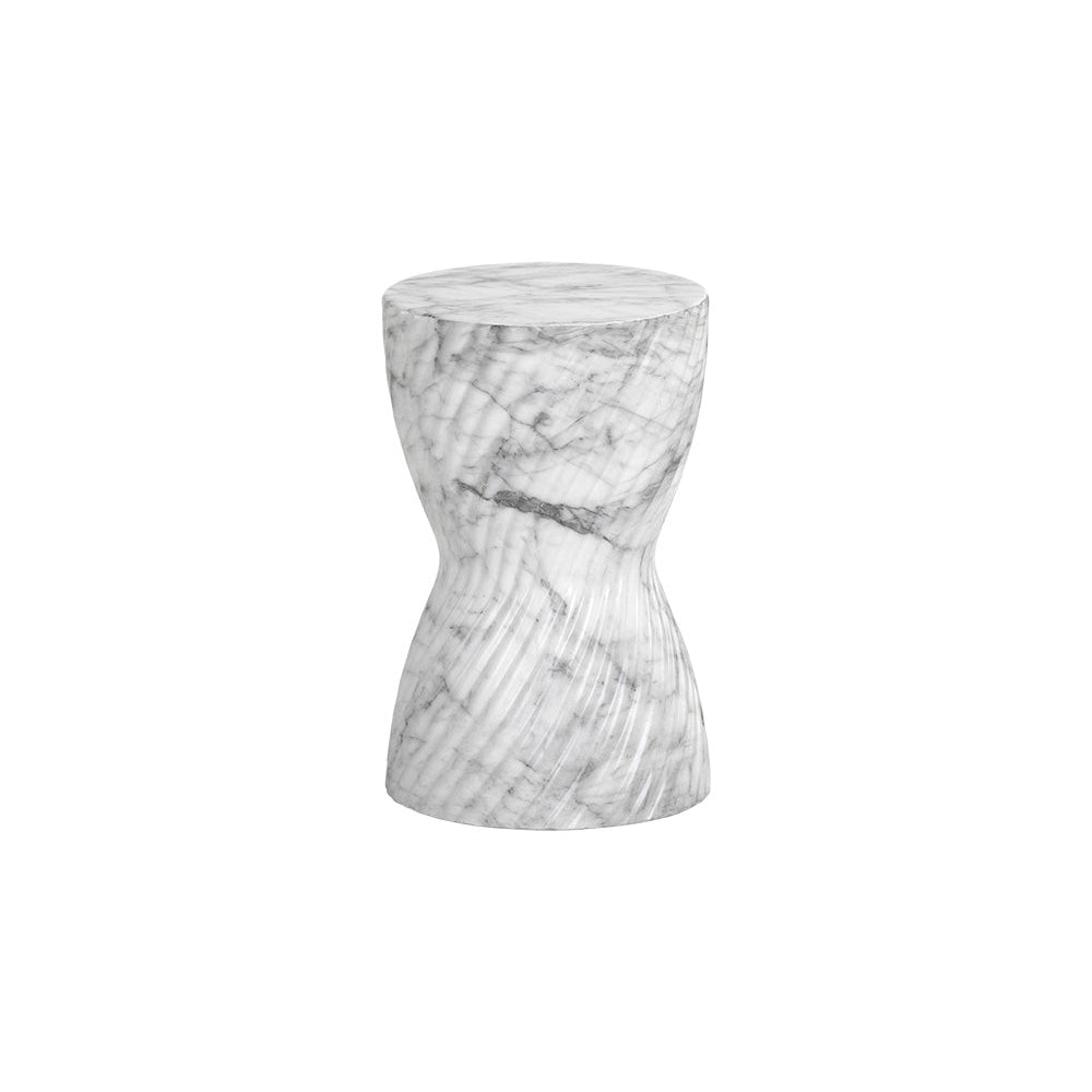 Cara End Table - Marble Look - Grey - Home Elegance USA