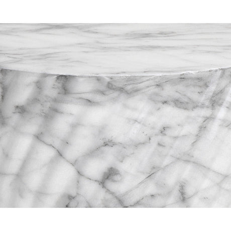 Cara End Table - Marble Look - Grey - Home Elegance USA