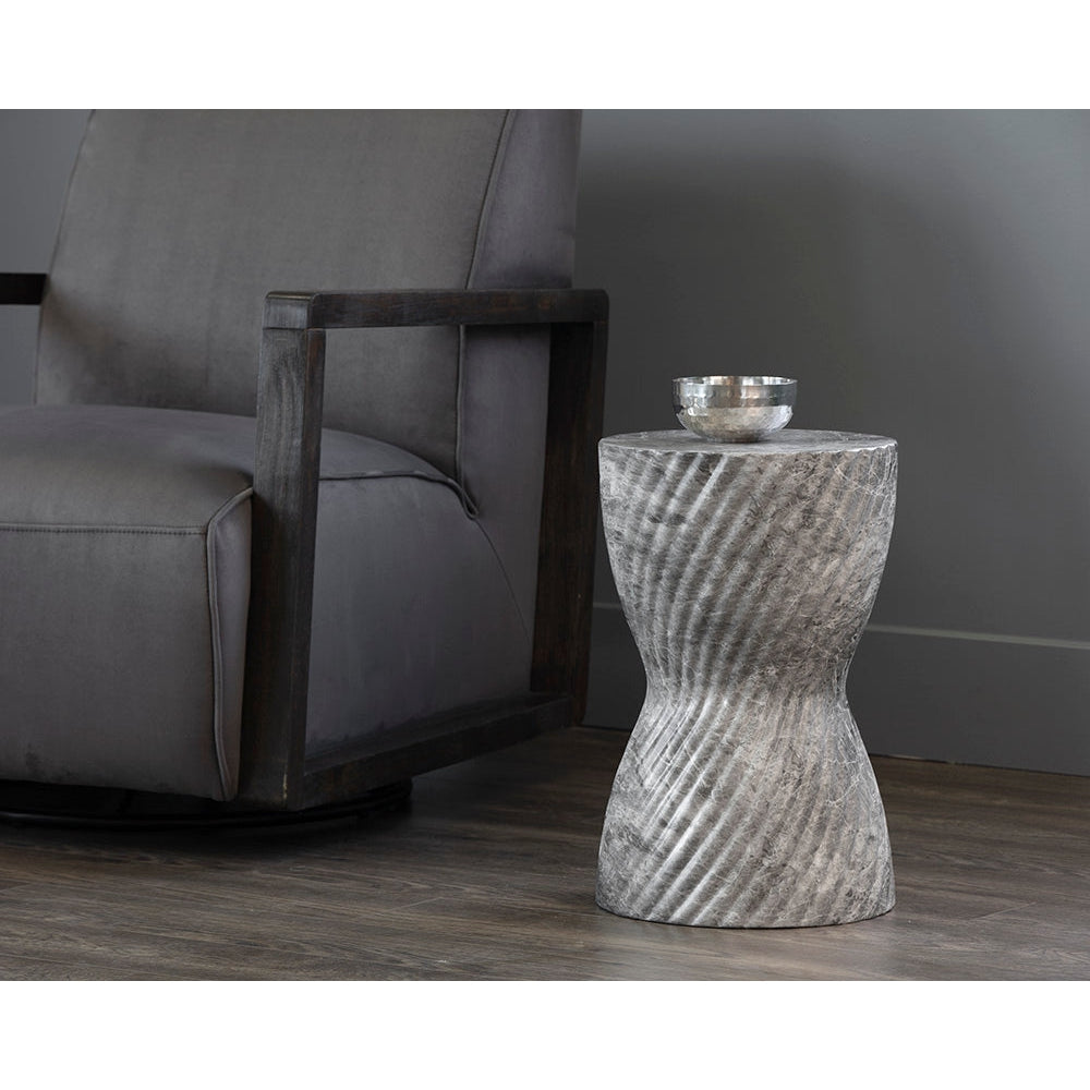 Cara End Table - Marble Look - Grey - Home Elegance USA