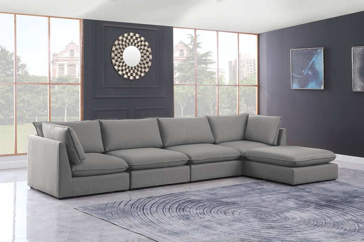 Mackenzie - Modular Sectional 5 Piece - Gray - Fabric - Home Elegance USA