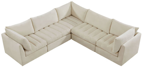 Jacob - Modular Sectional 5 Piece - Cream - Fabric - Home Elegance USA