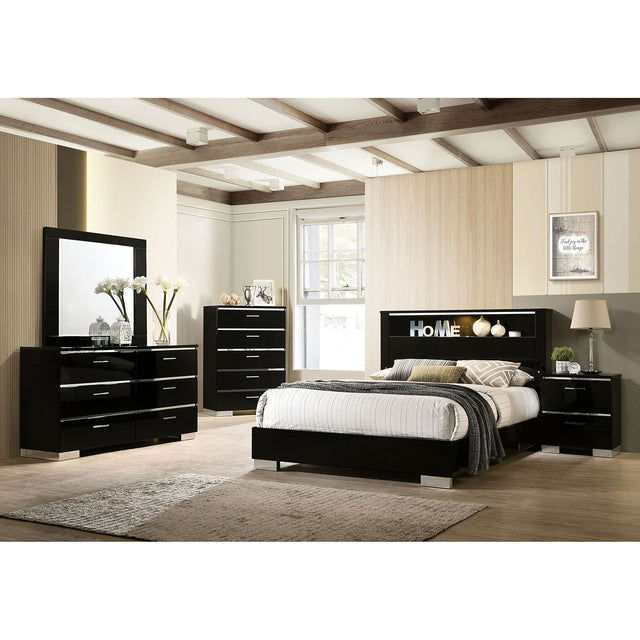 Carlie - 4 Piece Queen Bedroom Set - Black - Home Elegance USA