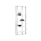 Dalton Bookcase - Stainless Steel - High Gloss White | Sunpan - SUNPAN - 107051 - Home Elegance USA - 3