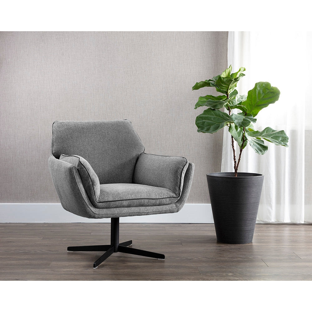 Florelle Swivel Lounge Chair - Belfast Koala Grey - Home Elegance USA