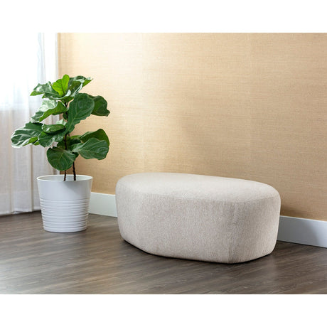 Soraya Ottoman - Dove Cream - Home Elegance USA