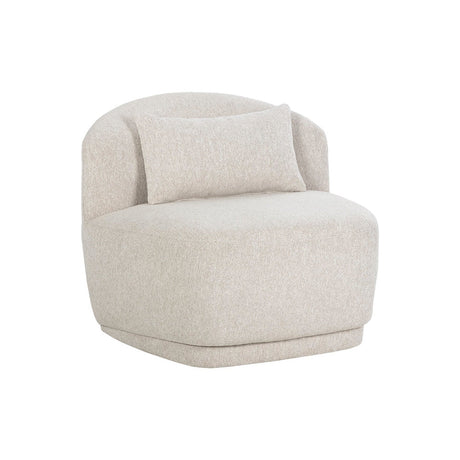 Soraya Swivel Armless Chair - Dove Cream - Home Elegance USA