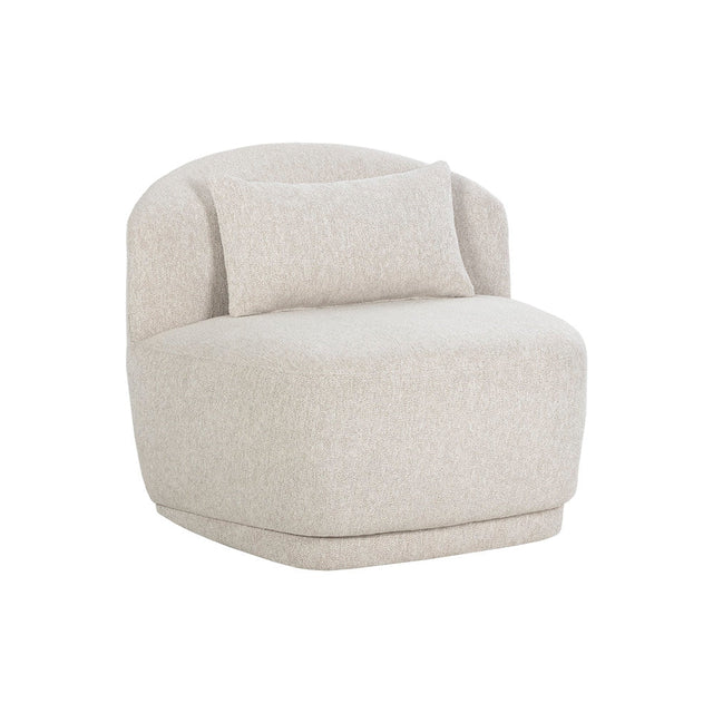 Soraya Swivel Armless Chair - Dove Cream - Home Elegance USA