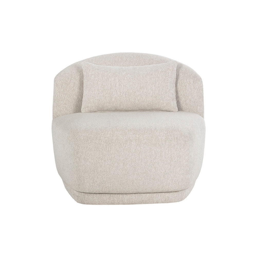 Soraya Swivel Armless Chair - Dove Cream - Home Elegance USA