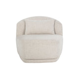 Soraya Swivel Armless Chair - Dove Cream - Home Elegance USA