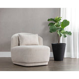 Soraya Swivel Armless Chair - Dove Cream - Home Elegance USA