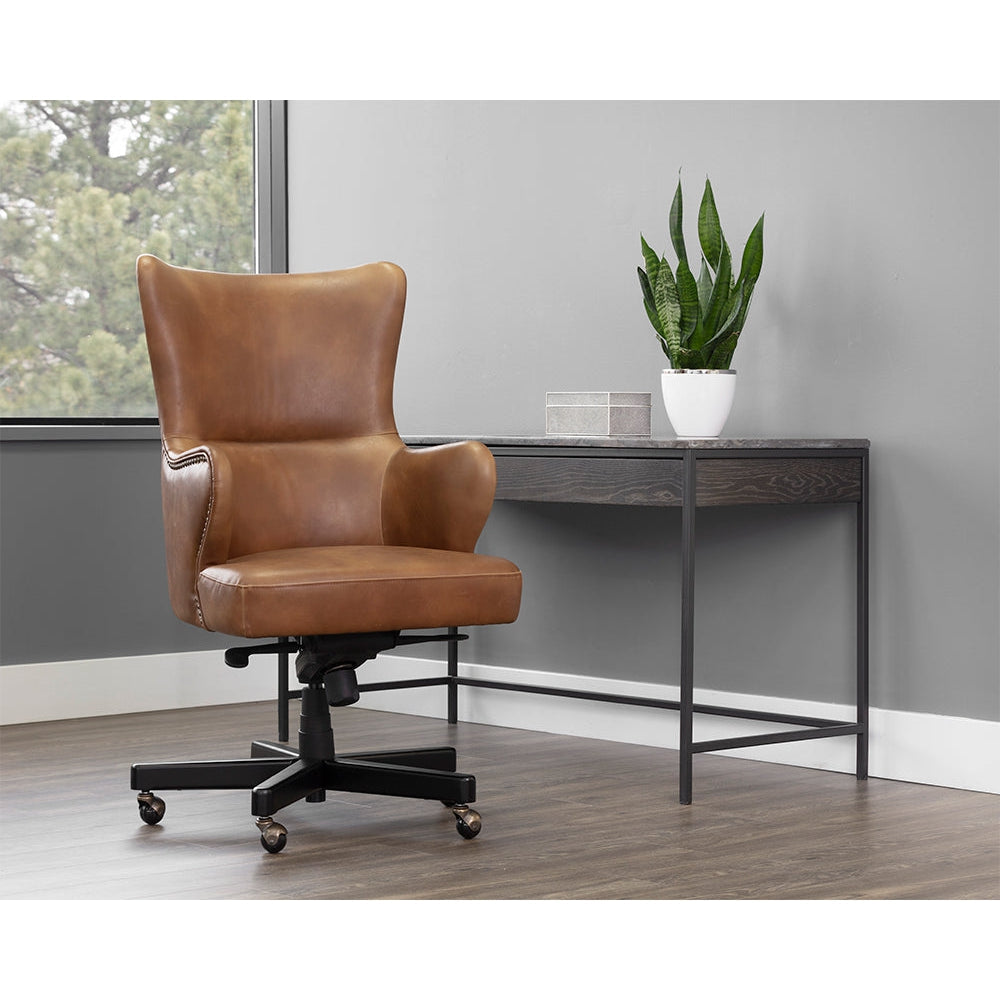 Hubert Office Chair - Tobacco Tan - Home Elegance USA