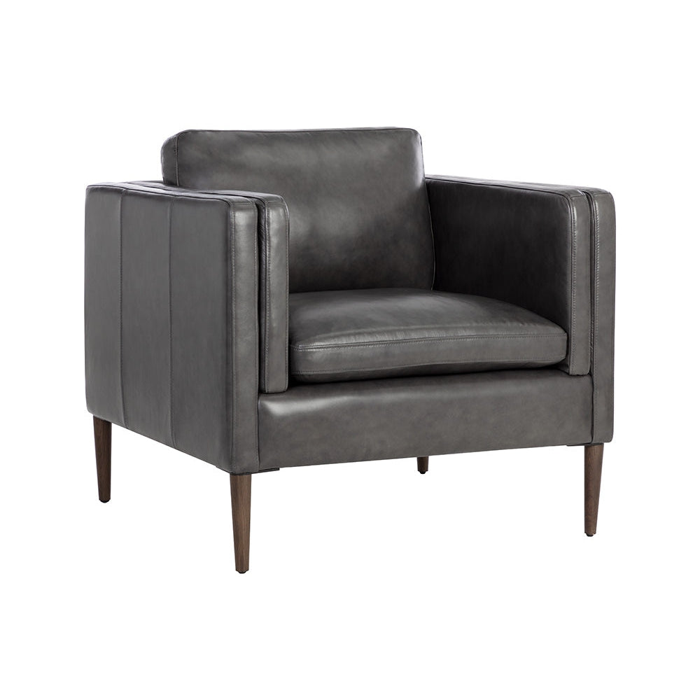 Richmond Armchair - Brentwood Charcoal Leather - Home Elegance USA