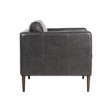 Richmond Armchair - Brentwood Charcoal Leather - Home Elegance USA