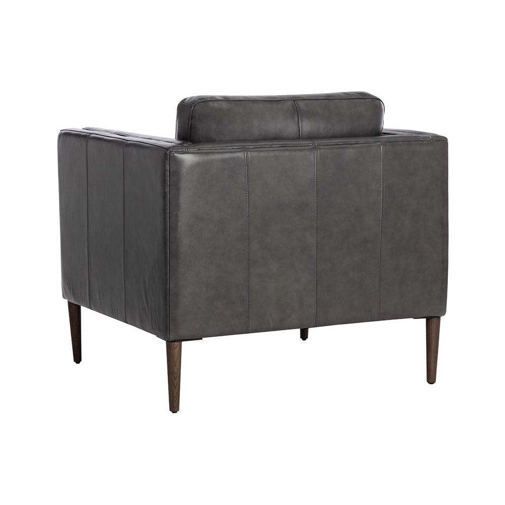 Richmond Armchair - Brentwood Charcoal Leather - Home Elegance USA