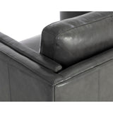 Richmond Armchair - Brentwood Charcoal Leather - Home Elegance USA