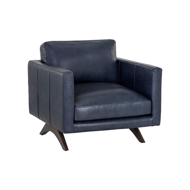 Rogers Armchair - Cortina Ink Leather - Home Elegance USA