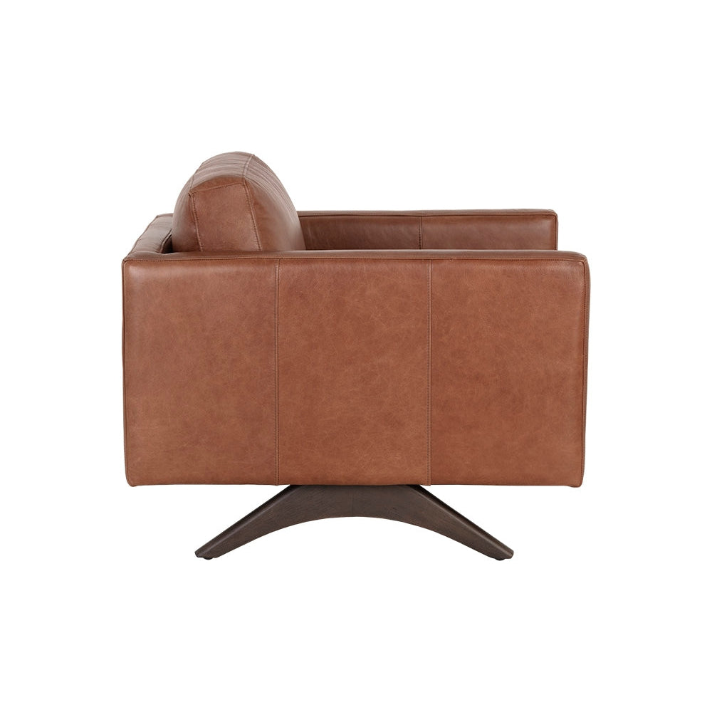 Rogers Armchair - Cortina Ink Leather - Home Elegance USA