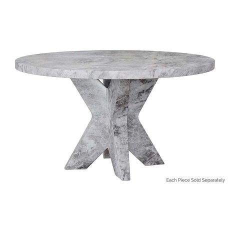 Cypher Dining Table Base - Marble Look - Grey - Home Elegance USA