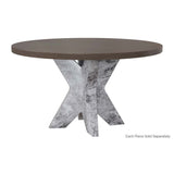 Cypher Dining Table Base - Marble Look - Grey - Home Elegance USA