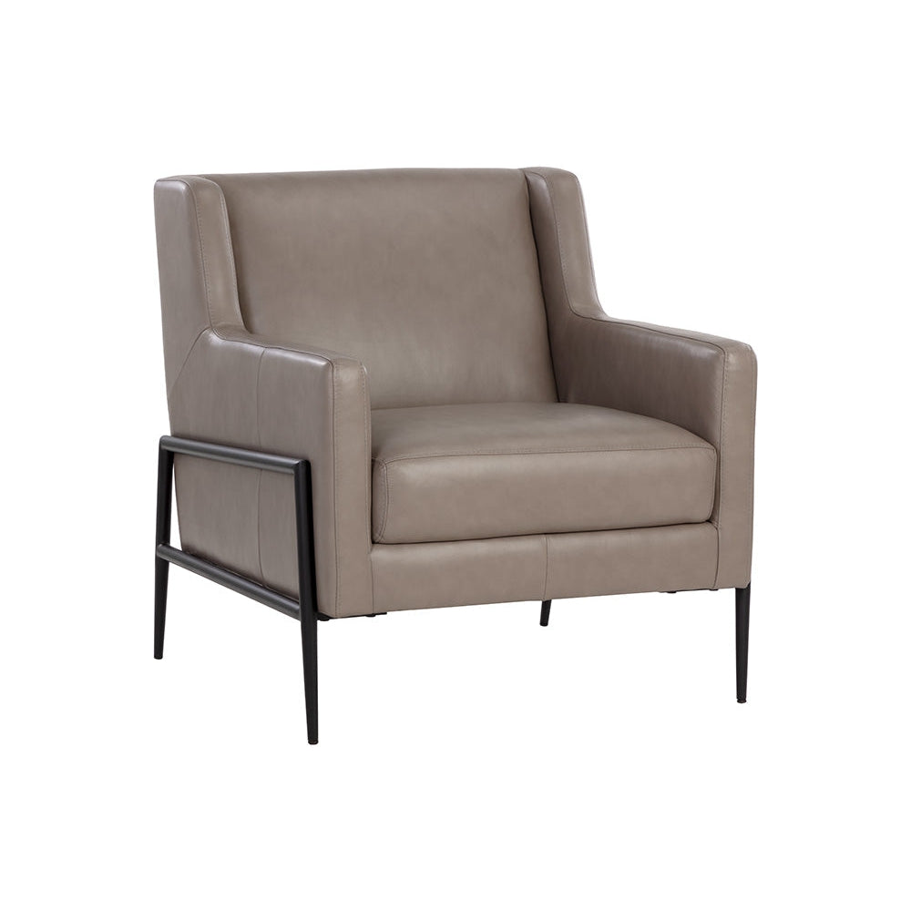 Talula Lounge Chair - Alpine Grey Leather - Home Elegance USA