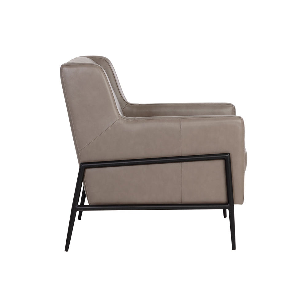 Talula Lounge Chair - Alpine Grey Leather - Home Elegance USA