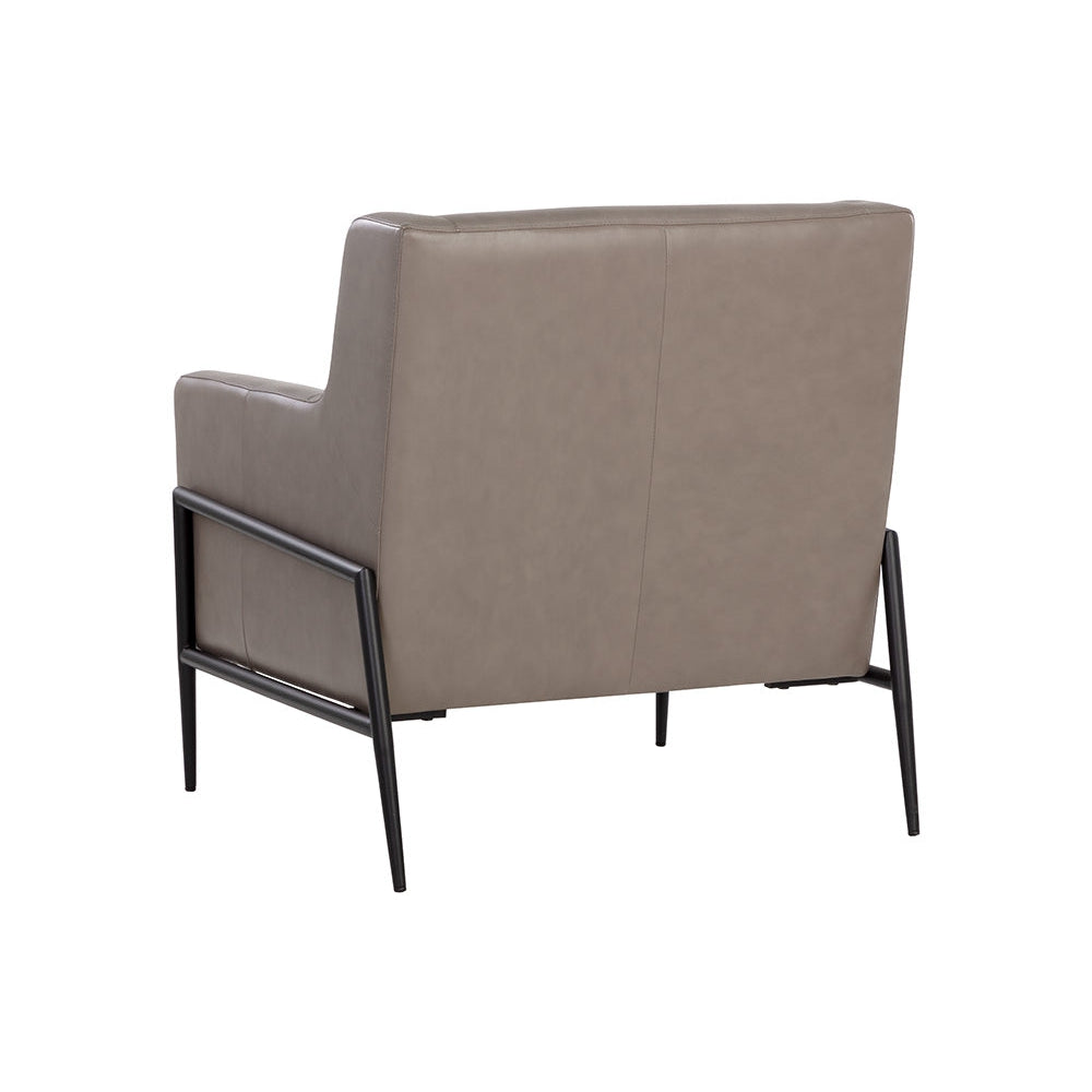 Talula Lounge Chair - Alpine Grey Leather - Home Elegance USA