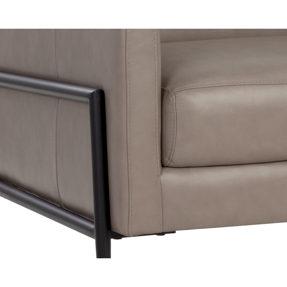 Talula Lounge Chair - Alpine Grey Leather - Home Elegance USA