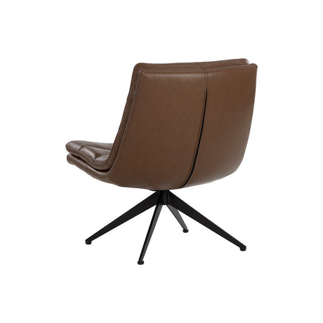 Keller Swivel Lounge Chair - Missouri Mahogany Leather - Home Elegance USA