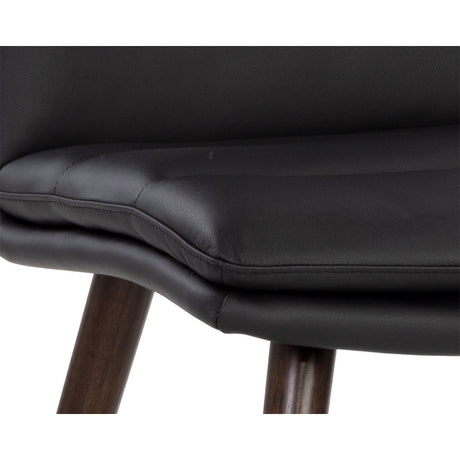 Zelia Dining Chair - Linea Black Leather - Home Elegance USA