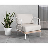 Leon Lounge Chair - White - Palazzo Cream - Home Elegance USA