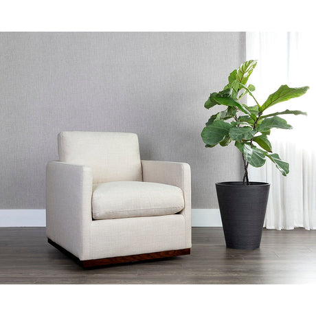 Portman Swivel Lounge Chair - Effie Linen - Home Elegance USA