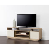 Kayden Media Console And Cabinet - Cream Shagreen - Home Elegance USA