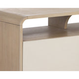 Kayden Media Console And Cabinet - Cream Shagreen - Home Elegance USA