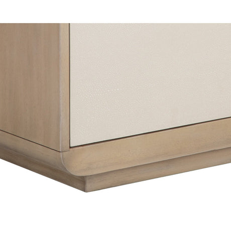 Kayden Media Console And Cabinet - Cream Shagreen - Home Elegance USA