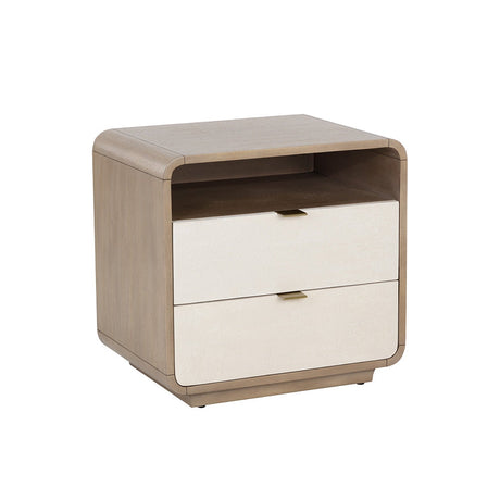 Kayden Nightstand - Cream Shagreen - Home Elegance USA