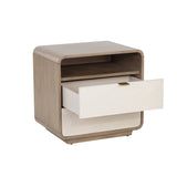 Kayden Nightstand - Cream Shagreen - Home Elegance USA