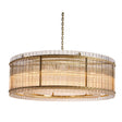 Modern Fluted Glass Chandelier – Clear or Smoke Grey Finish – Brass/Nickel Frame | Sunpan