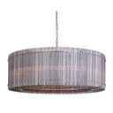 Modern Fluted Glass Chandelier – Clear or Smoke Grey Finish – Brass/Nickel Frame | Sunpan