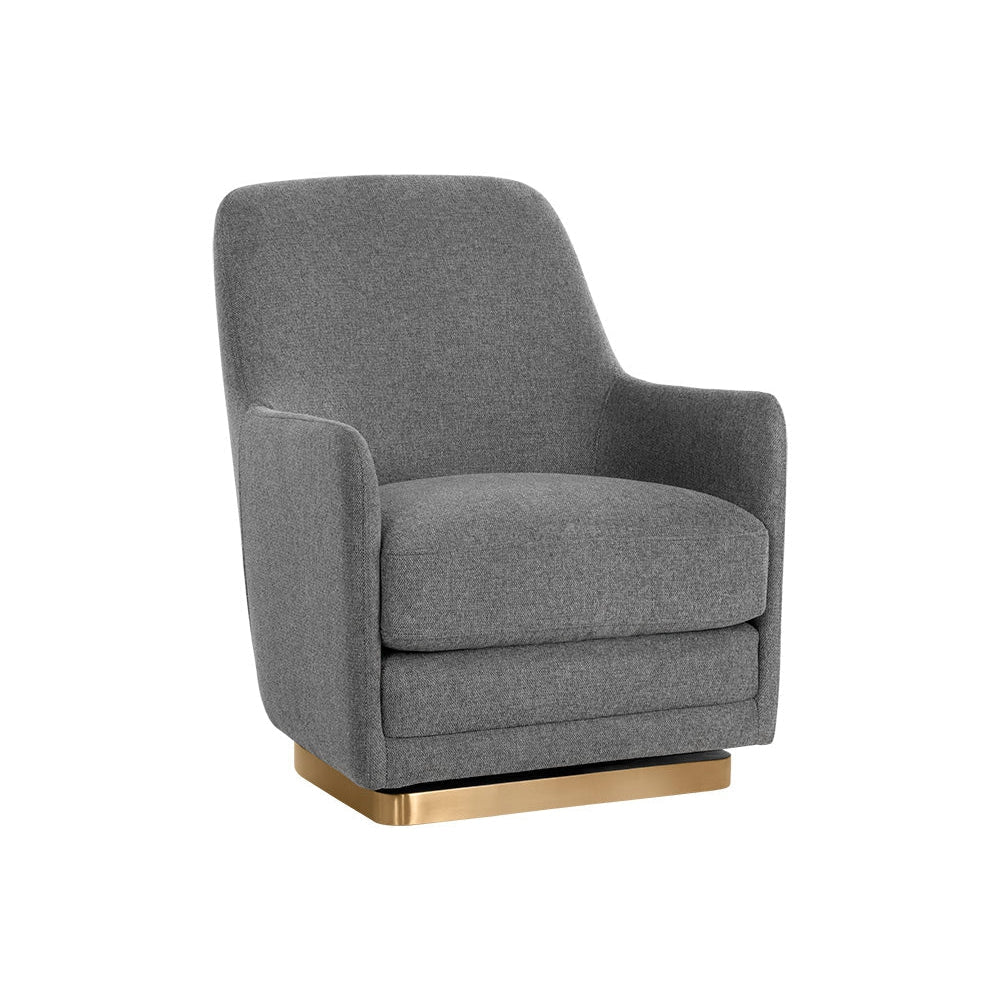 Marcela Swivel Lounge Chair - Belfast Koala Grey - Home Elegance USA