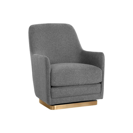 Marcela Swivel Lounge Chair - Belfast Koala Grey - Home Elegance USA