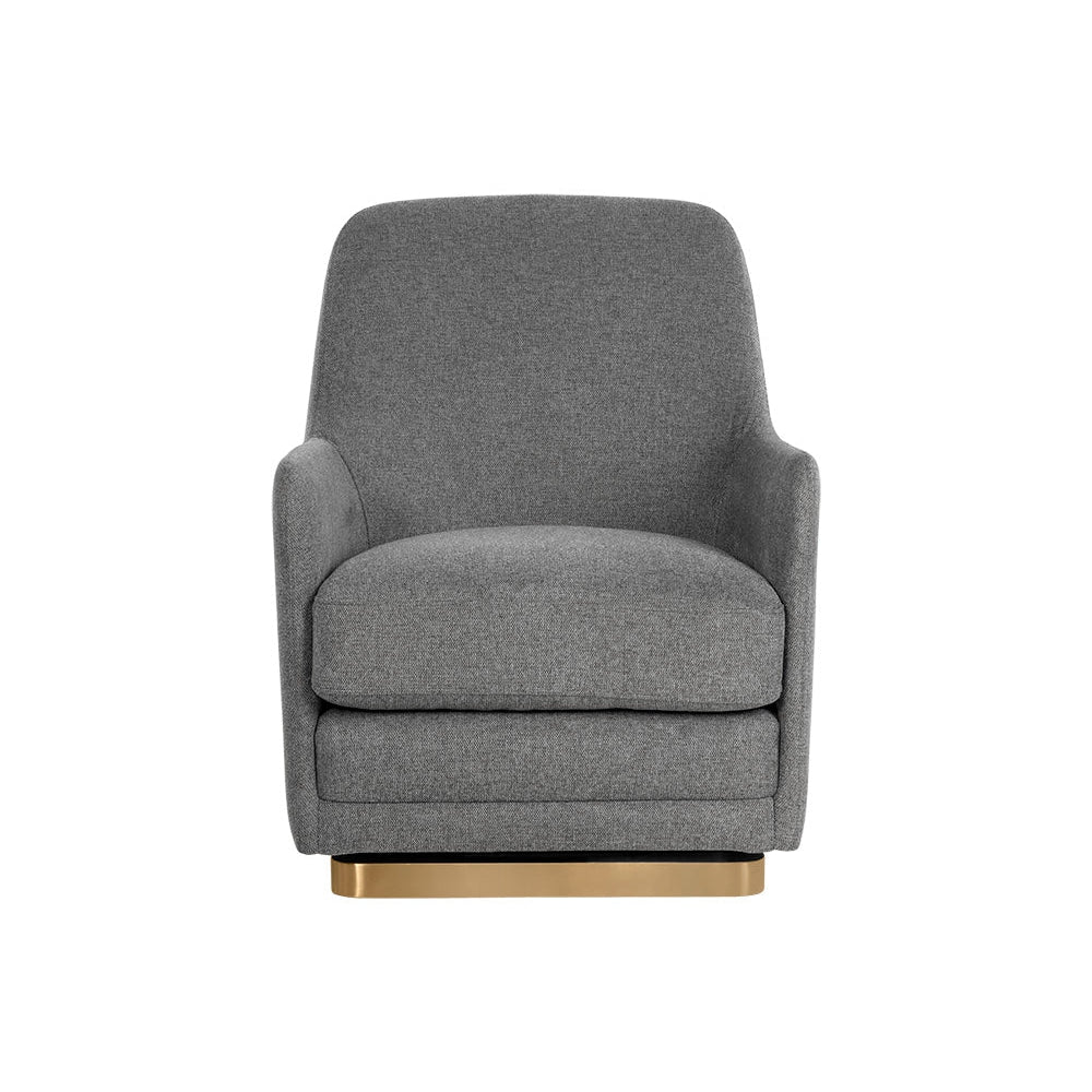 Marcela Swivel Lounge Chair - Belfast Koala Grey - Home Elegance USA