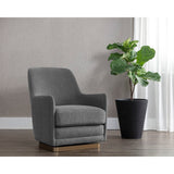 Marcela Swivel Lounge Chair - Belfast Koala Grey - Home Elegance USA