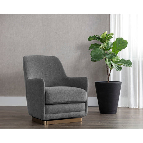 Marcela Swivel Lounge Chair - Belfast Koala Grey - Home Elegance USA