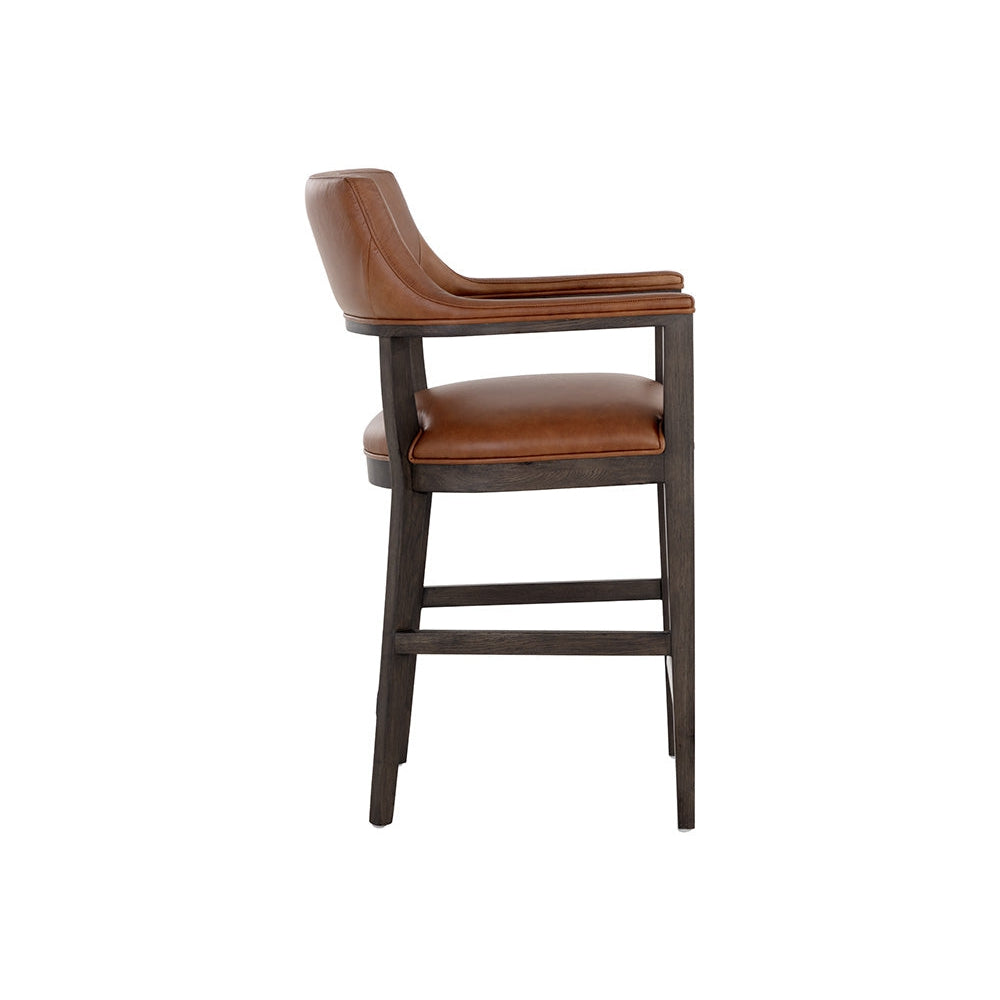 Brylea Counter Stool - Brown - Shalimar Tobacco Leather - Home Elegance USA