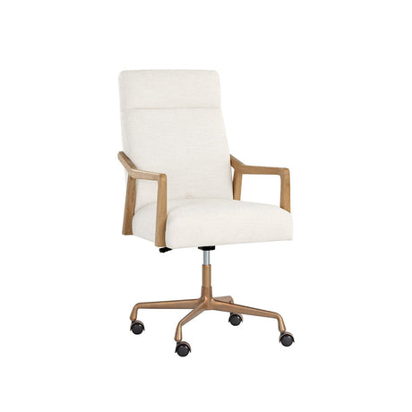 Collin Office Chair - Natural - Heather Ivory Tweed - Home Elegance USA