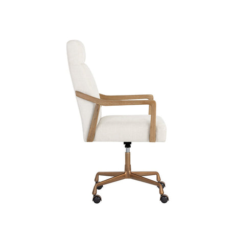 Collin Office Chair - Natural - Heather Ivory Tweed - Home Elegance USA