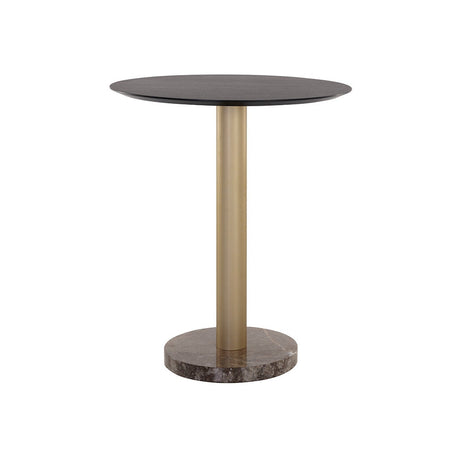 Monaco Bar Table - Gold - Grey Marble / Charcoal Grey - Home Elegance USA