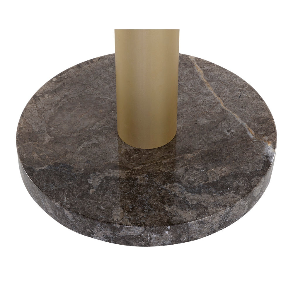 Monaco Bar Table - Gold - Grey Marble / Charcoal Grey - Home Elegance USA
