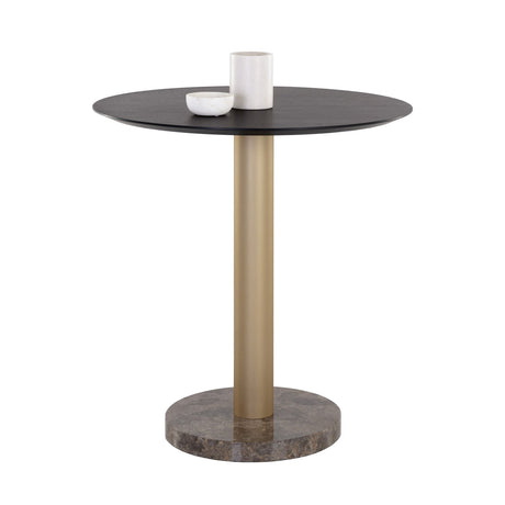 Monaco Counter Table - Gold - Grey Marble / Charcoal Grey - Home Elegance USA