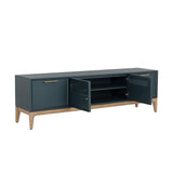 Rivero Media Console And Cabinet - Teal - Home Elegance USA